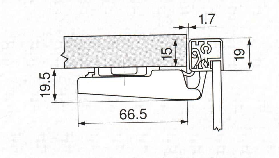 Zaves BLUM-CLIP top 120 72T550A, uzky Al ram (AVENTOS HF)