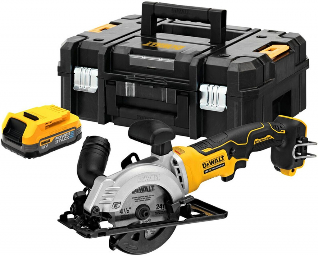 DEWALT DCS571E1T aku kotov pla 115mm 18V XR POWERSTACK 1x1,7Ah