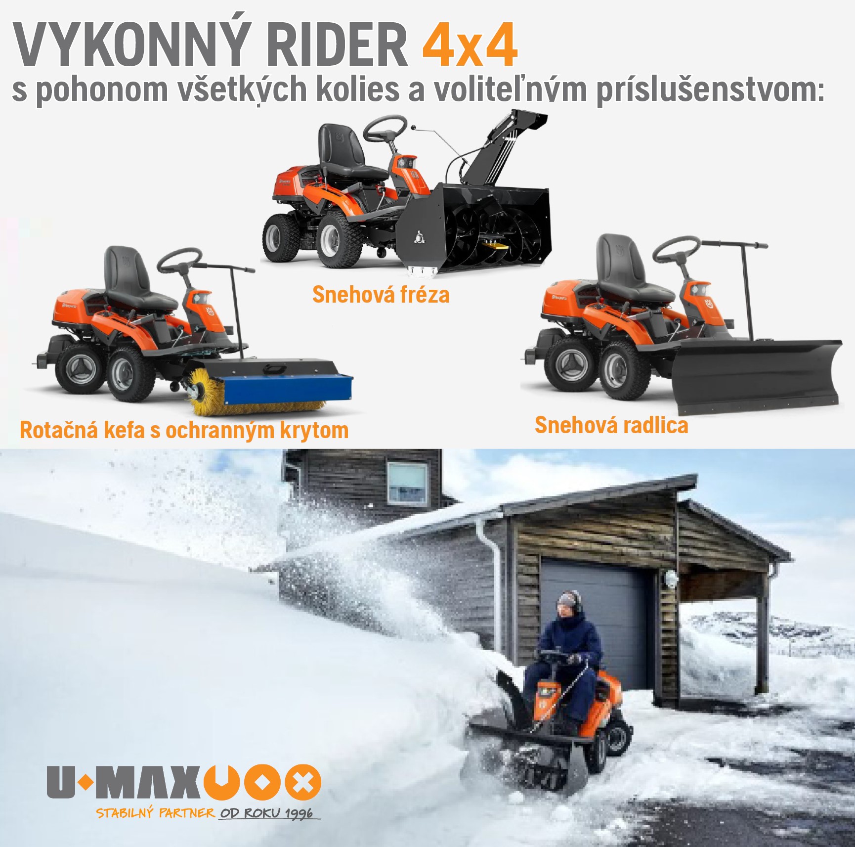 HUSQVARNA Rider R316TX AWD bez acieho strojenstva