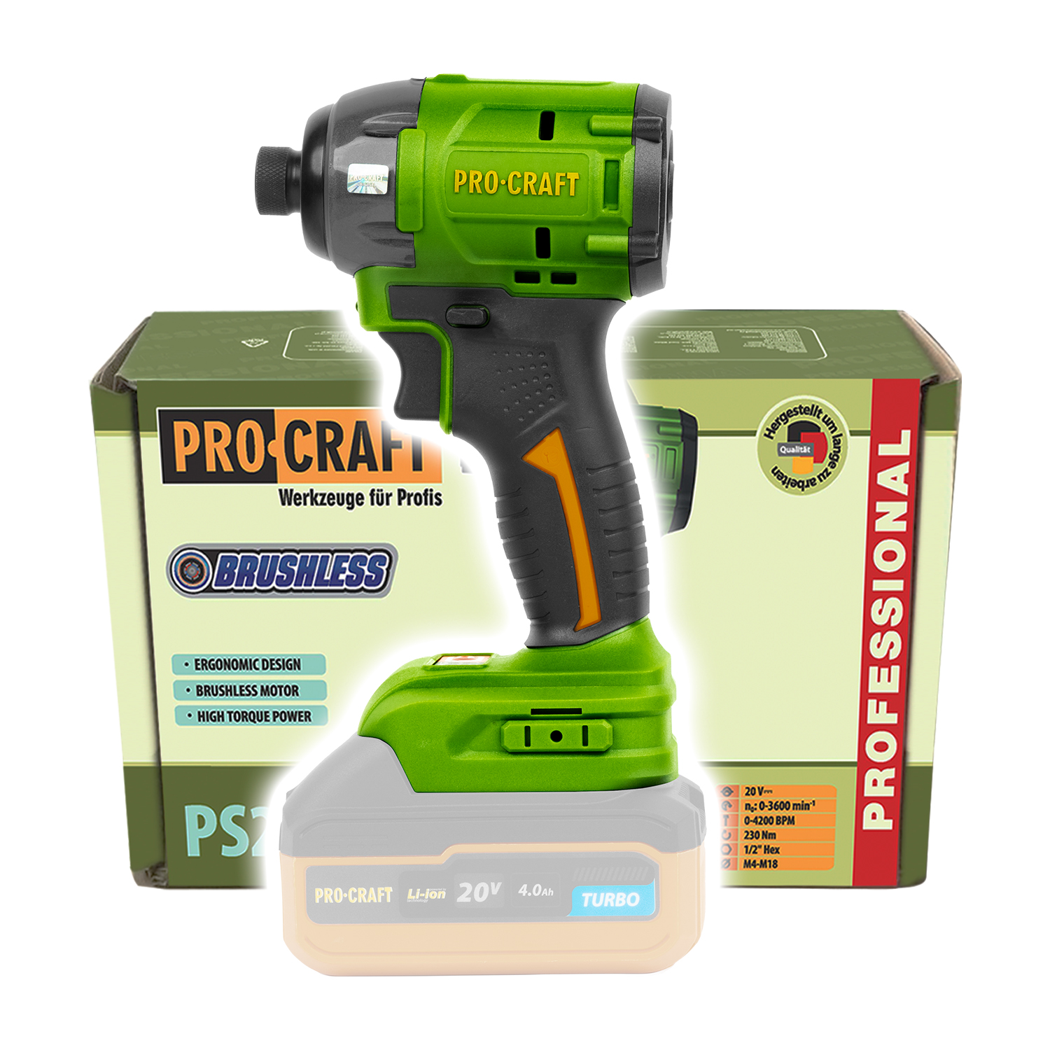 PROCRAFT PS22bb aku rzov uahovk 1/4" bity 230Nm bez aku