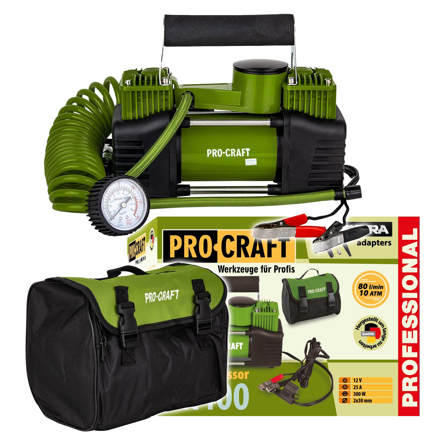 PROCRAFT LK400 vzduchov kompresor 12V 10bar. 80L/min.